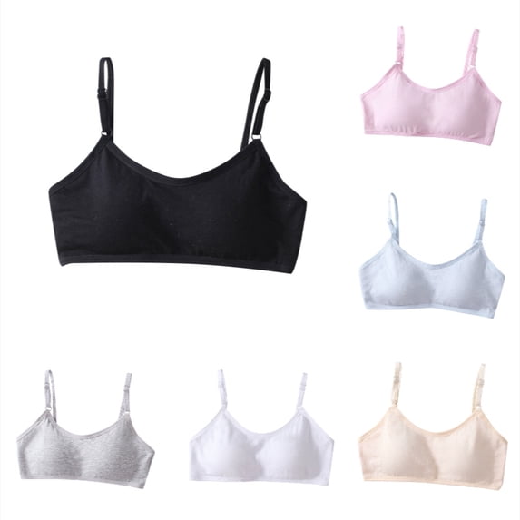 HXWCHs Girls Training Bra - Crop Cami Training Bras for Girls with Adjustable Straps Size: 7-18years Black