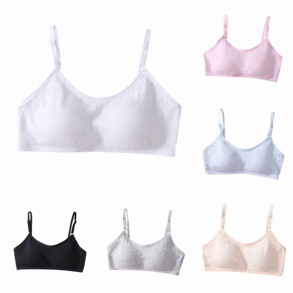 HXWCHs Girls Training Bra - Crop Cami Training Bras for Girls with Adjustable Straps Size: 7-18years White