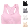 thumbnail image 1 of HXWCHs Girls Training Bras Wireless Removable Padded Racer Back Support Crop Tops Crew Neck Shockproof Comfort Everyday Bras Size: 13-18 Years Pink, 1 of 6