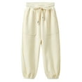 thumbnail image 1 of HXWCHs Girls' -lined winter cotton pants for Kids Active Athletic Warm Long Bottoms Comfortable Soft Trousers Beige 8-9 Years, 1 of 5