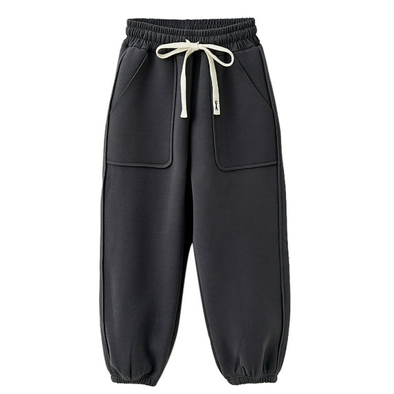 HXWCHs Girls' -lined winter cotton pants for Kids Active Athletic Warm Long Bottoms Comfortable Soft Trousers Gray 12-18 Months