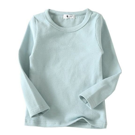 HXWCHs Girls kid tough tank tops Girls Long Sleeve T Shirt High Neck Soft Blouse Comfortable top for Children Blue 2-3 Years