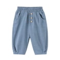 thumbnail image 1 of HXWCHs Girls stretch casual pants Solid Cool Pocket Street Style Hop Casual Comfortable Stretchy Soft Breathable Fashionable Playful Outfit Blue 6-7 Years, 1 of 6