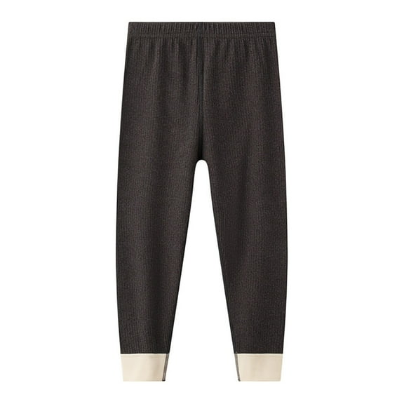 HXWCHs Girls thermal children's winter outer pants Winter Warm Ribbed Jogger Pants Soft Comfortable Unisex Kids Active Casual Outfit Gray 13-14 Years