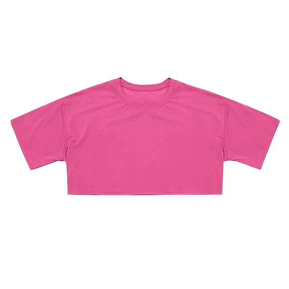 HXWCHs Girls tie dye hoodie Girls Summer Crop tops Short Sleeve Basic Tee Shirt Slim Fit Neck Casual top for Teen Youth Pink 10-11 years