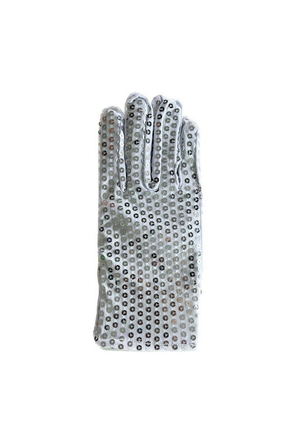 Gloves Mittens Product Category with Sequin Glove Bling Performance Glove for 80s Or 90s Dress Up and Rave Party Product Title One Size Silver