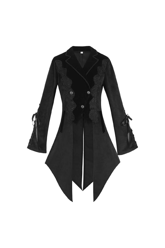Gothic Tailcoat Jacket for Women Elegant Retro formal Attire and XXL Black
