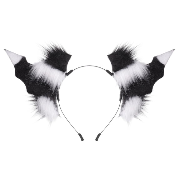 HXWCHs Halloween Accessories Furry Bat Ears Headband Cute Hair Accessory 2026 Cosplay Size: One Size Black