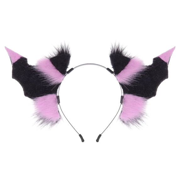 HXWCHs Halloween Accessories Furry Bat Ears Headband Cute Hair Accessory 2026 Cosplay Size: One Size Purple