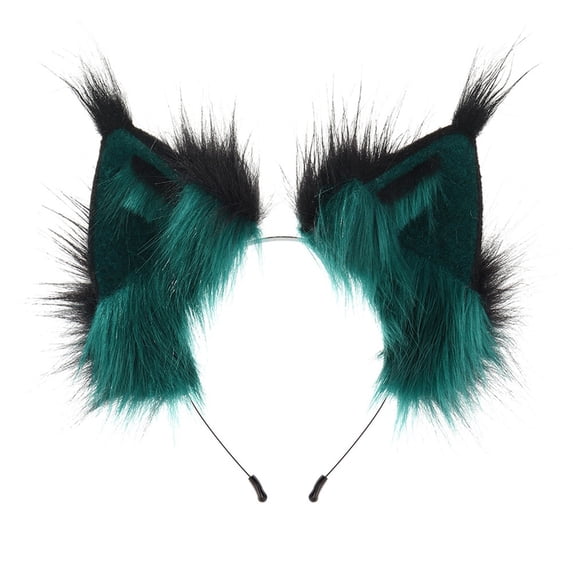 HXWCHs Halloween Anime Ears Cat Hairband Wolf Headband For Party Cosplay Costume Halloween Size: One Size Green