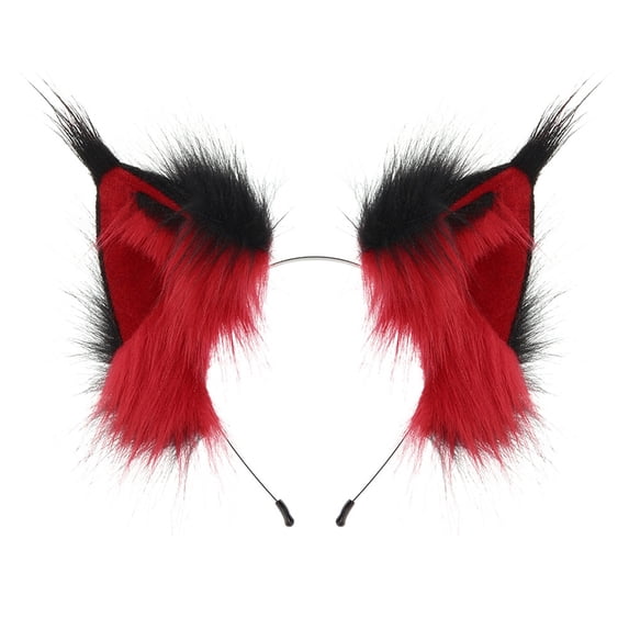 HXWCHs Halloween Anime Ears Cat Hairband Wolf Headband For Party Cosplay Costume Halloween Size: One Size Red