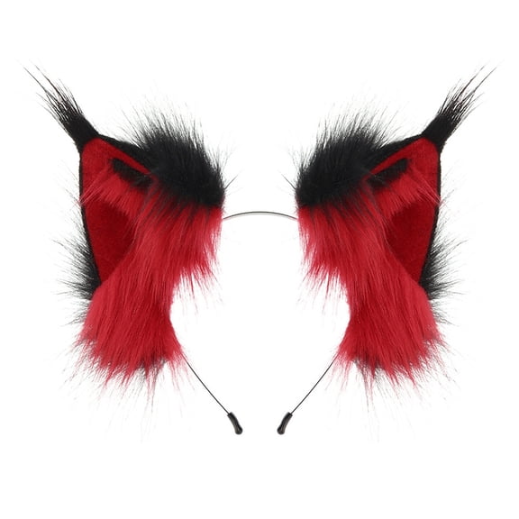 HXWCHs Halloween Anime Ears Cat Hairband Wolf Headband For Party Cosplay Costume Halloween Size: One Size Red