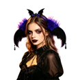 thumbnail image 1 of HXWCHs Halloween Gothic Bat Ear Womens Hair Headband, Headdress Accessory for Halloween Cosplay Holiday Party Matching Size: One Size Blue, 1 of 4