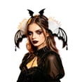 thumbnail image 1 of HXWCHs Halloween Gothic Bat Ear Womens Hair Headband, Headdress Accessory for Halloween Cosplay Holiday Party Matching Size: One Size White, 1 of 4