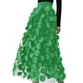 thumbnail image 1 of HXWCHs Heavywork A Line Skirt Flowy Chiffon Polka Dot High Waist Elegant Layered Ruffle Design Casual Party Wear L GN2, 1 of 4