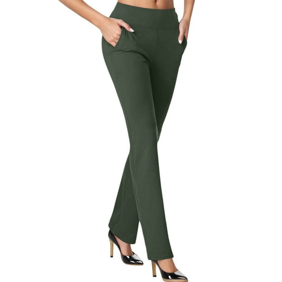 HXWCHs High Waist Soft Stretchy Workout Leggings Comfortable Athletic Trousers for Women Casual Wear S Dark Green