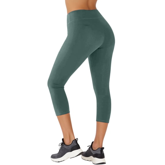 HXWCHs High Waist Tummy Control Yoga Pants Women's Workout Bootcut Pants Green M