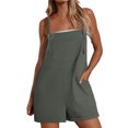 thumbnail image 1 of HXWCHs High Waisted Jumpsuits for Women, Women's Sleeveless Short Romper Jumpsuit with Adjustable Straps and Functional Side Pockets XXL Grey, 1 of 6