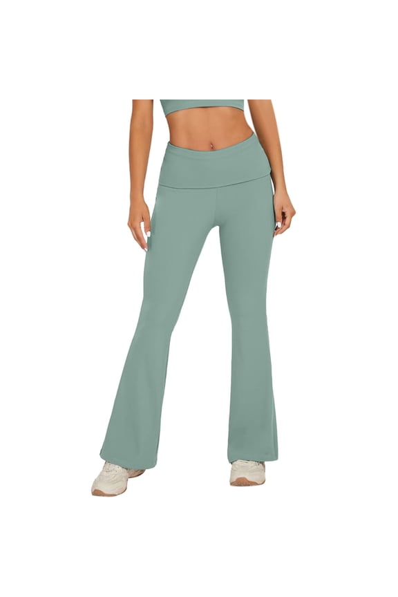 Junior's Drawstring Yoga Pants Petite Bootcut Active Lounge Pants Green L