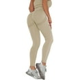thumbnail image 1 of HXWCHs Junior's Foldover Bootcut Yoga Pants Comfy Lounge Active Pants Khaki M, 1 of 6
