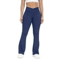 thumbnail image 1 of HXWCHs Junior's Foldover Bootcut Yoga Pants Comfy Lounge Active Pants Navy XL, 1 of 5