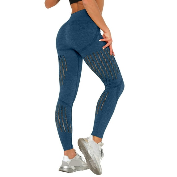 HXWCHs Junior's Leather Look Yoga Pants High Rise Gym Leggings Bottoms Blue XS