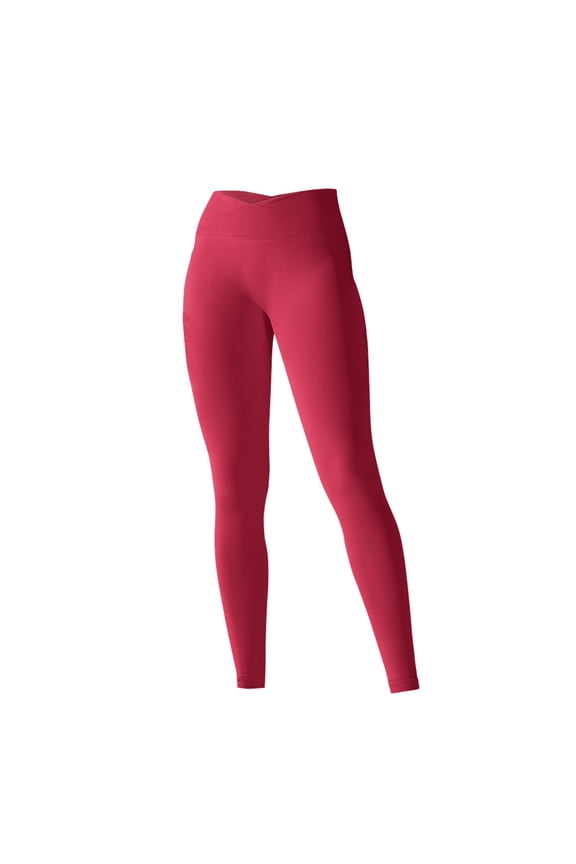 Junior's Leather Look Yoga Pants High Rise Gym Leggings Bottoms Red XL