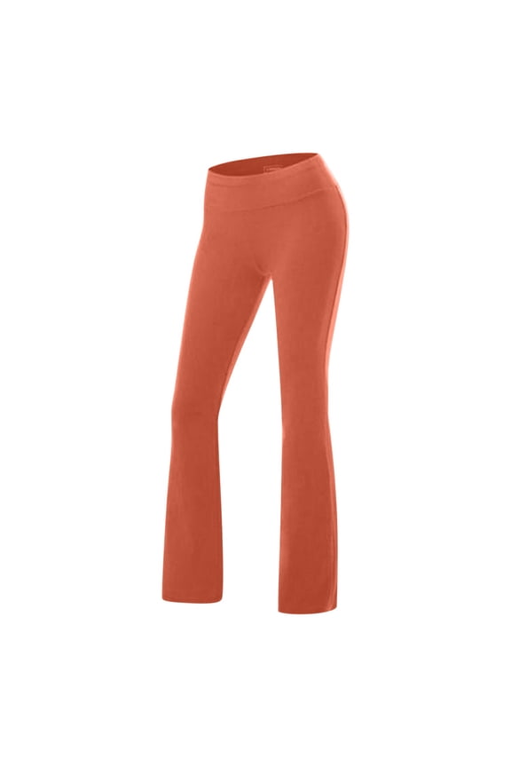 Junior's Stirrup Yoga Pants Soft Elastic Waist Gym Active Pants Orange S