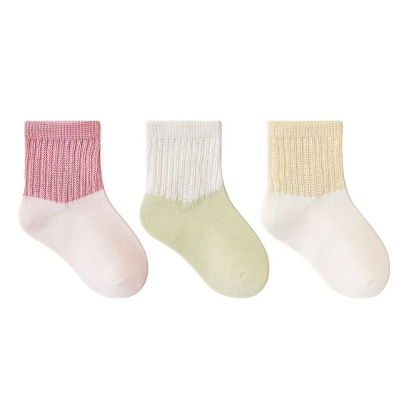 HXWCHs Kids' Cotton Socks Kids Athletic Mid Crew Socks for toddlers Outdoor Sports Play Comfortable Stretchy Everyday Wear with Sneakers for Boys Girls Pink 6-12M
