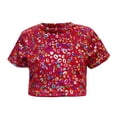 thumbnail image 1 of HXWCHs Kids Sparkly Sequin Backless Crop T Shirt Stylish Girls Sequin Short Sleeve Crop Top for Daily Wear and Party Outfits Age 2 to 16 Years 3-4 Years Red, 1 of 3