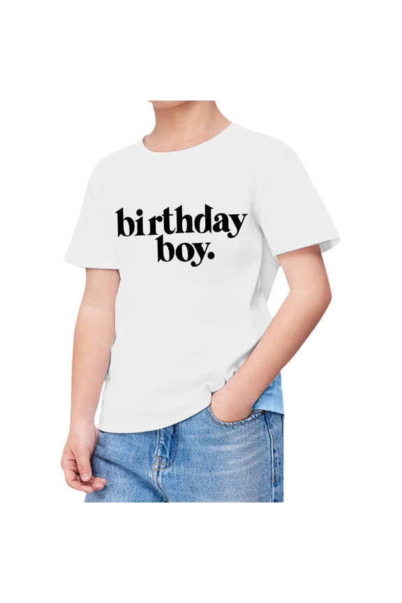 Kids boys sweatshirt Boys Graphic Tees Short Sleeve tops Birthday Celebration Shirt for Kids Youth Cool Tshirt for Boy Fan Party Present White 10-11 Years