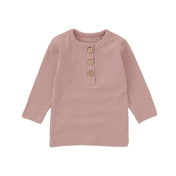 HXWCHs Kids boys sweatshirt Boys Ribbed Knit Long Sleeve top toddler Casual Pullover Shirt Soft Comfortable Kids Clothes for Daily Wear Pink 4-5 years