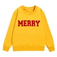thumbnail image 1 of HXWCHs Kids' girls' casual sweatshirts for everyday wear Girls Long Sleeve Letter Print Sweatshirt Pullover top with Cute Design for Children Yellow 4-5 Years, 1 of 5