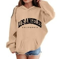 thumbnail image 1 of HXWCHs Kids' girls' casual sweatshirts for everyday wear Girls Long Sleeve Pullover Hoodie Sweatshirt top Casual Comfortable Wear for Daily Activities Khaki 11-12 Years, 1 of 5