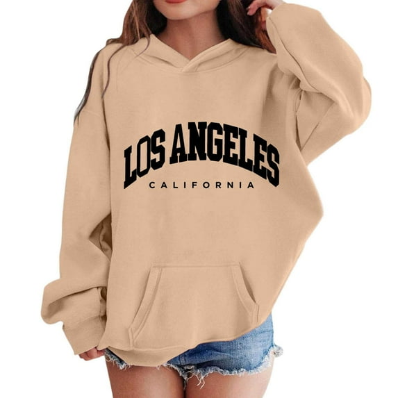 HXWCHs Kids' girls' casual sweatshirts for everyday wear Girls Long Sleeve Pullover Hoodie Sweatshirt top Casual Comfortable Wear for Daily Activities Khaki 11-12 Years