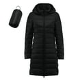 thumbnail image 1 of HXWCHs Ladies Plus Size Mid-Length Down Jacket Waterproof Windproof Lightweight Solid Winter Outerwear Black XXL, 1 of 4