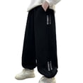 thumbnail image 1 of HXWCHs Loose Fit Boys Winter Lined Jogger Pants Athletic Sweatpants with Ankles Comfortable Casual Trousers for Kids 8-9 Years Black, 1 of 8