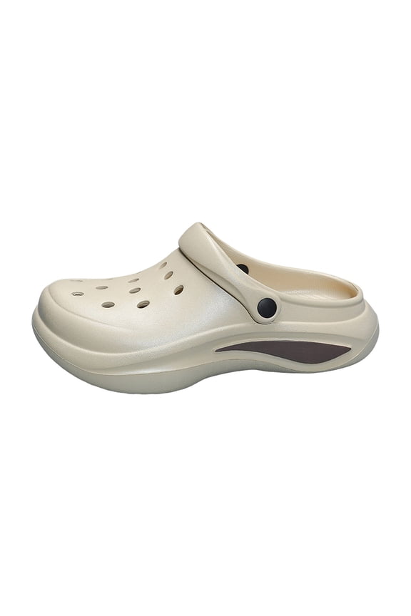 Men Waterproof Garden Clogs, Open Vent Slip On Shoes for Beach Shower Pool Use Size: 10.5 Khaki