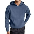 thumbnail image 1 of HXWCHs Men's 2025 New Arrival Hoodie Men's Hooded Knit Sweater Thick Warm Pullover Comfortable Stylish All Seasons Casual Wear Blue XL, 1 of 4