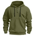 thumbnail image 1 of HXWCHs Men's 2025 New Arrival Hoodie Men's Lined Pullover Hooded Sweatshirt Soft Comfortable athletic Jacket Long Sleeve Outdoor Winter Casual Wear Army Green XXL, 1 of 4