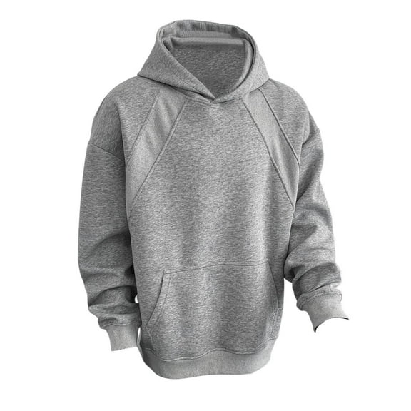 HXWCHs Men's Big & Tall Hoodie Men's Solid Color Hooded Sweatshirt for Everyday Casual Wear with Comfort Fit Dark Gray XXXL