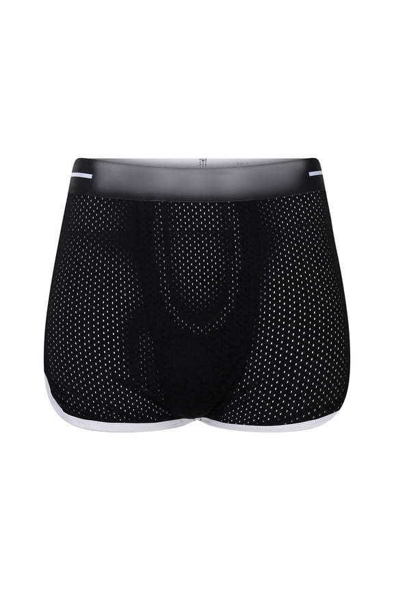 Men's Boxer Shorts Underwear Men's Underwear Breathable Mesh Shorts Comfortable Elastic Waistband Daily Wear Loose Fit All Seasons Underpants Black M