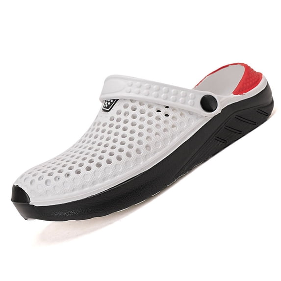HXWCHs Men's Casual Beach Flip Flop Sandals Hollow Out Unisex Rain Shoes for Outdoor Comfort White 45