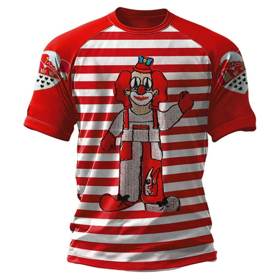 HXWCHs Men's Casual Graphic Print Short Sleeve T-Shirt Comfortable Daily Wear Tee for Outdoor Activities and Relaxation M Red
