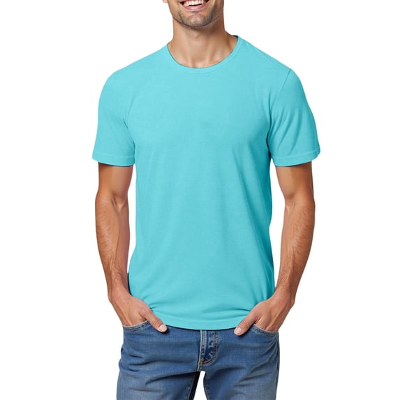 HXWCHs Men's Casual Short Sleeve T Shirt For Summer Outdoor Sports Loose Fit Breathable Workout Training Tee With Crew Neck Sky Blue XL