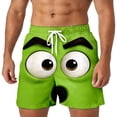 thumbnail image 1 of HXWCHs Men's Casual Shorts with Unique Face Print Design Lightweight Comfortable Outdoor Streetwear Fashion for Summer M Green, 1 of 4