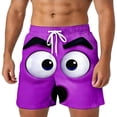 thumbnail image 1 of HXWCHs Men's Casual Shorts with Unique Face Print Design Lightweight Comfortable Outdoor Streetwear Fashion for Summer XXXL Purple, 1 of 4