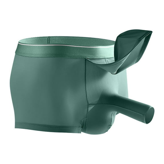 HXWCHs Men's Compression Underwear Silk Mens Briefs Separate Pouch Design Breathable Comfort Underwear Soft Stretch Wicking Fabric Green L