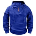 thumbnail image 1 of HXWCHs Men's Hoodie Bestseller European Men's Zip Up Hooded Sweatshirt Casual Loose Fit Raglan Sleeves Large Pockets Comfortable Pullover Blue XXL, 1 of 3