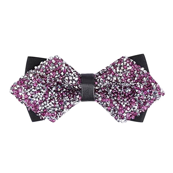 HXWCHs Men's Formal Rhinestone Bow Tie for Wedding Groomsmen and Year's Eve Party Suit Attire Purple One Size